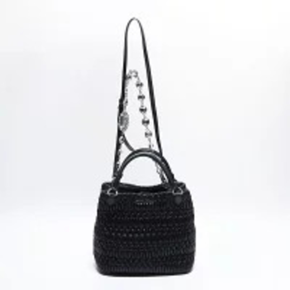 Miu Miu Crystal Handbag Matelasse Black